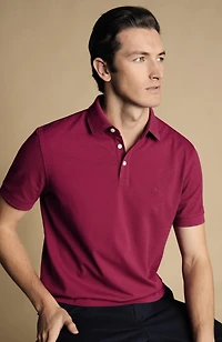 Charles Tyrwhitt Men's Solid Short Sleeve Cotton Pique Polo