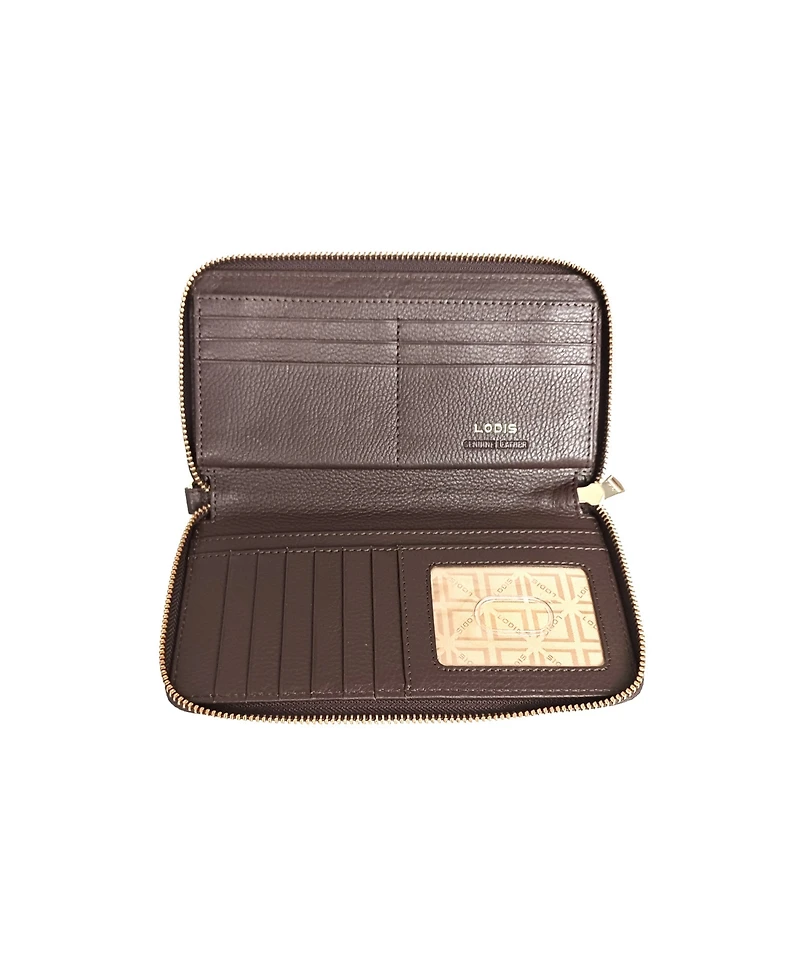 Lodis Leather Details Zip Wristlet Bag
