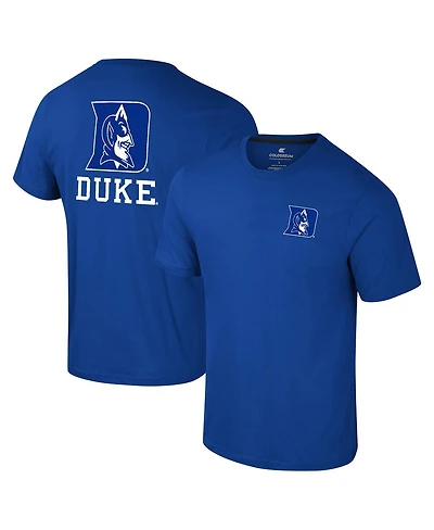 Colosseum Men's Duke Blue Devils Logo Lockup 2-Hit Active Blend T-Shirt