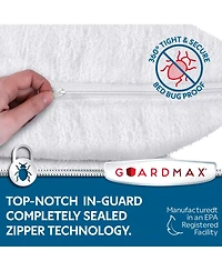 Guardmax Queen Size Terry Cotton Waterproof Pillow Protector with Zipper - White (4 Pack)