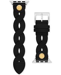 Tory Burch Women's Black Braided Leather Band for Apple Watch 38-45mm