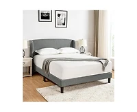 Hulala Home Gerald Modern Upholstered Wingback Platform Bed