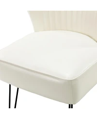 Donia Contemporary and Classic Wooden Upholstered Accent Chair