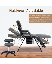 Streamdale Furniture 3-in-1 Multipurpose Adjustable Massage Bed and Facial Chair with Storage Pocket