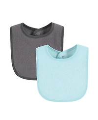 Hudson Baby Drooler Bib with Waterproof Lining, One 10-Pack