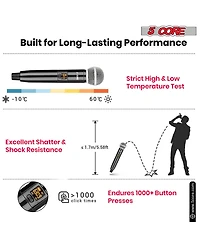 5 Core Wireless Microphone Vhf Professional Dynamic Microphone Handheld Microfonos Portable Inalambricos Cordless Mic System