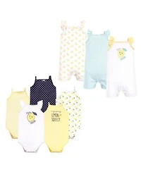 Hudson Baby Baby Girls Hudson Cotton Bodysuits Rompers 8 Piece