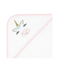 Hudson Baby Infant Girl Animal Hooded Towel 3pk and 15 Washcloths