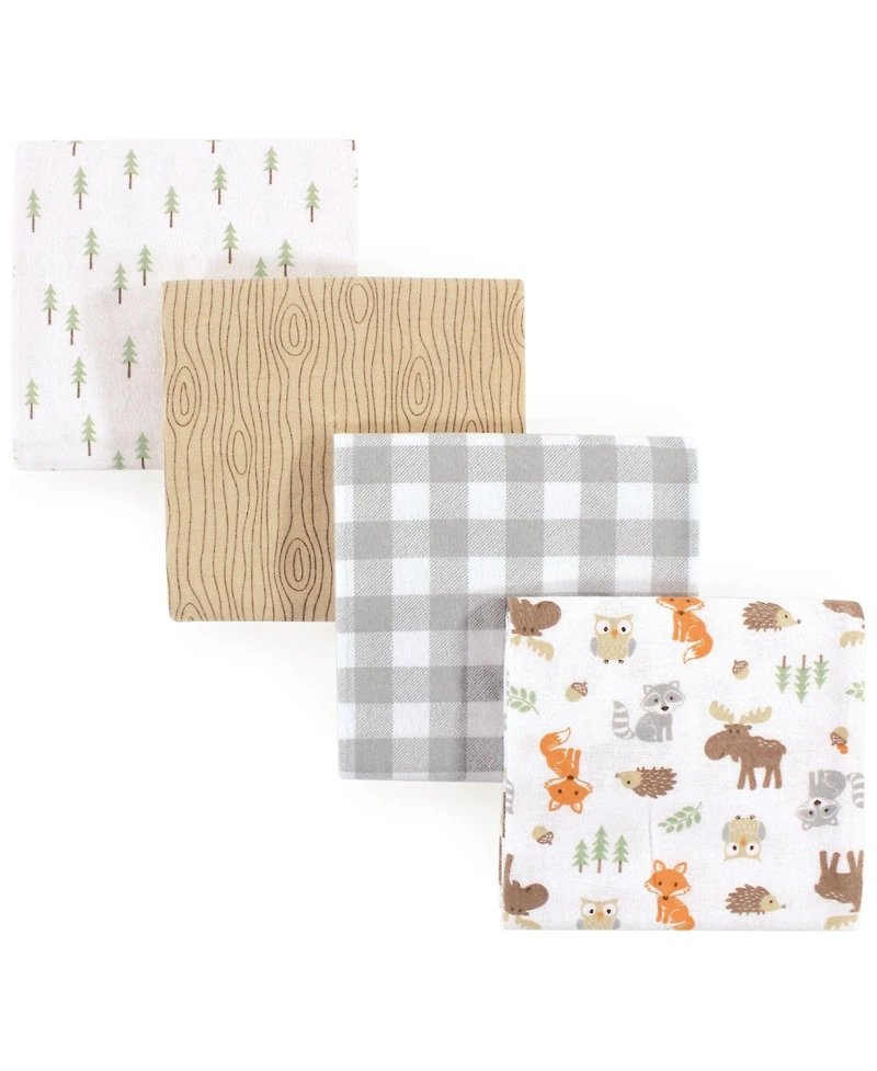 Hudson Baby Cotton Flannel Receiving Blankets, -Pack