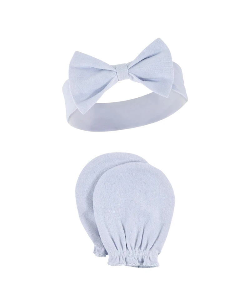 Hudson Baby Girls 8Pk Headband and Scratch Mitten Set