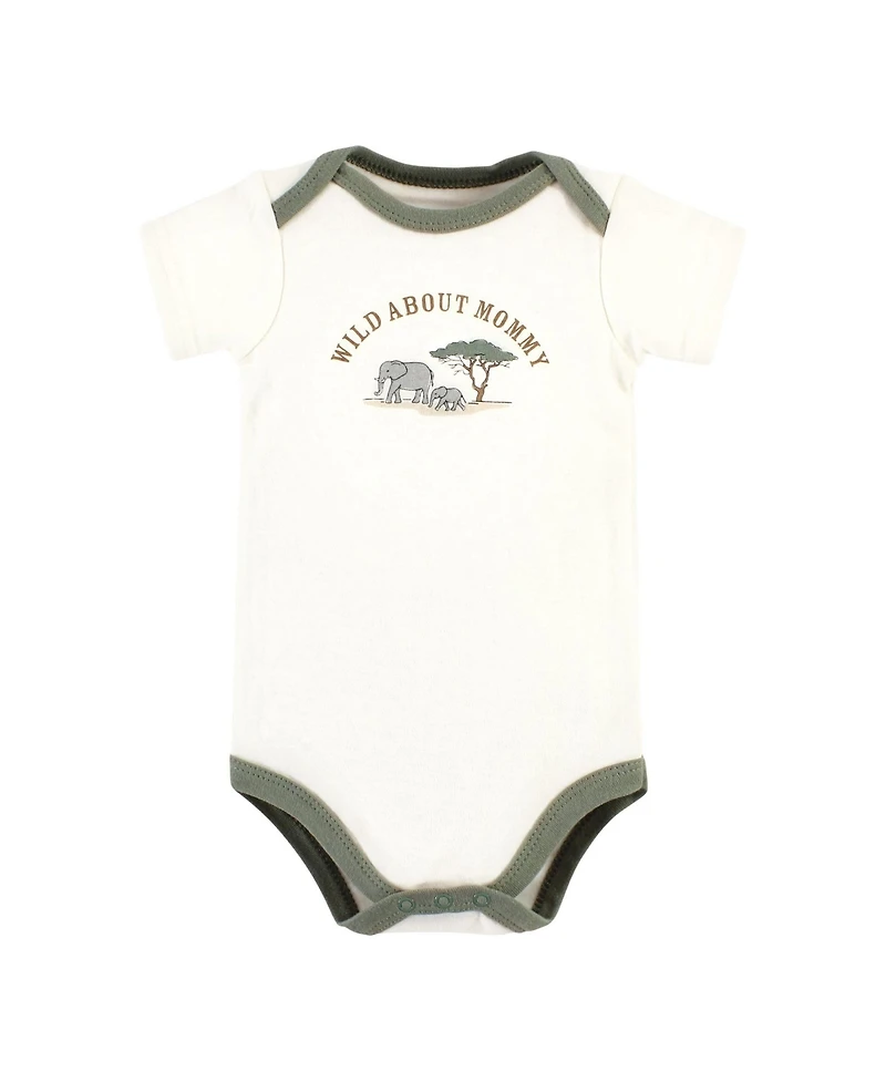 Hudson Baby Boys Unisex Soft Cotton Bodysuit Triple Pack
