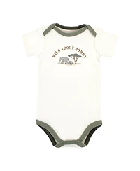 Hudson Baby Boys Unisex Soft Cotton Bodysuit Triple Pack
