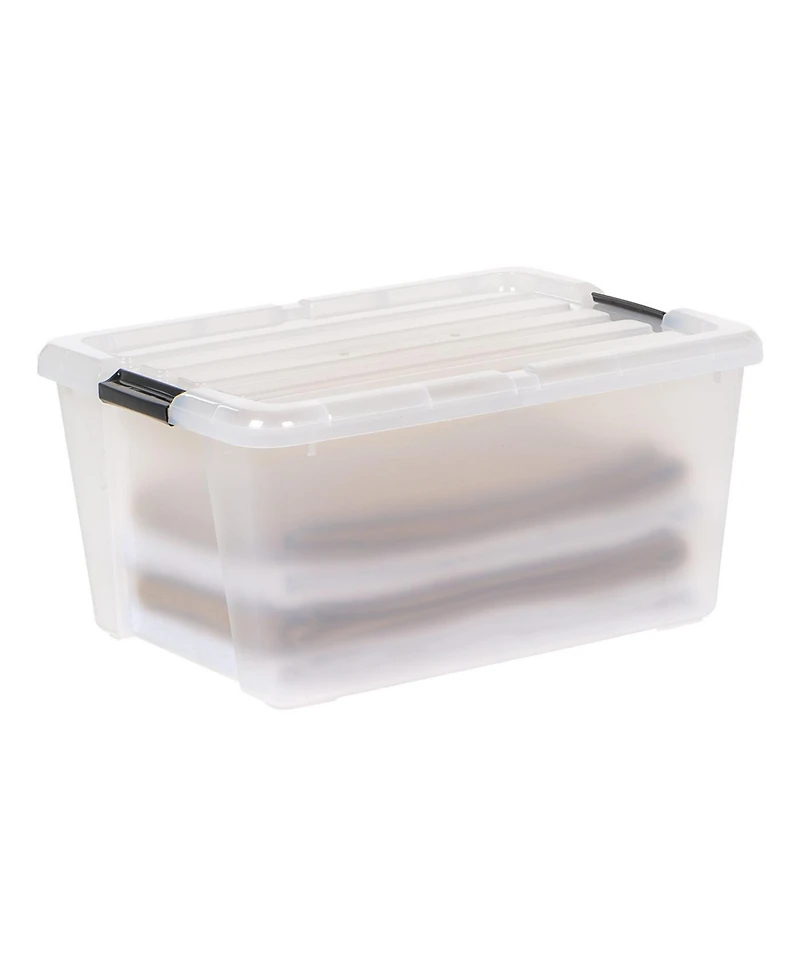 Iris Usa 45 Quart Plastic Storage Container Bin with Latching Lid, Clear, 4 Pack