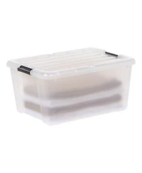 Iris Usa 45 Quart Plastic Storage Container Bin with Latching Lid, Clear, 4 Pack