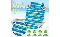 Foldable Backpack Beach Chair with Cup Holder and Storage Pockets for Outdoor