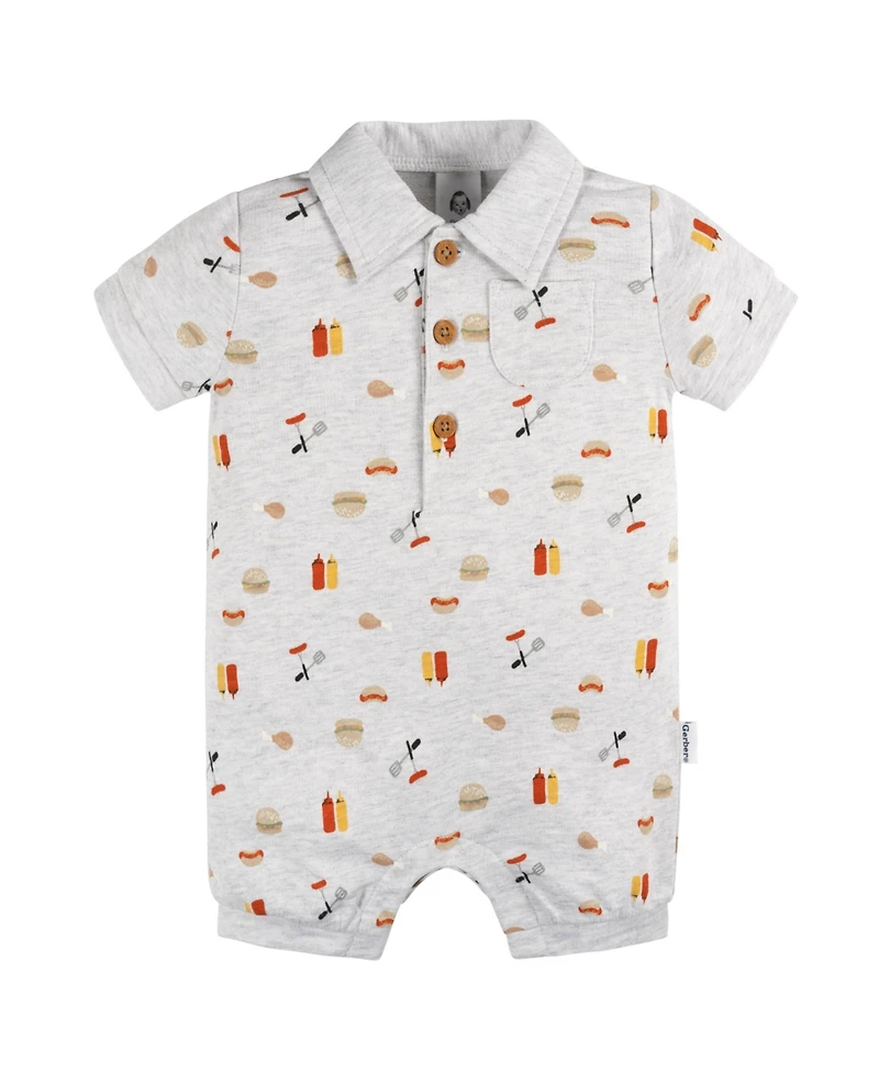 Gerber Baby Girls Collared Romper