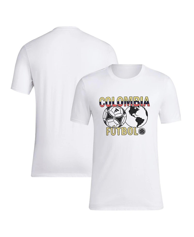 Adidas Men's White Colombia National Team Around the World T-Shirt