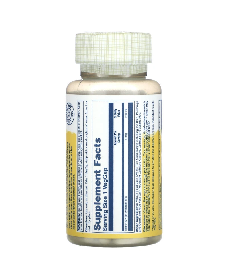 Solaray Timed Release Vitamin B-6 50 mg
