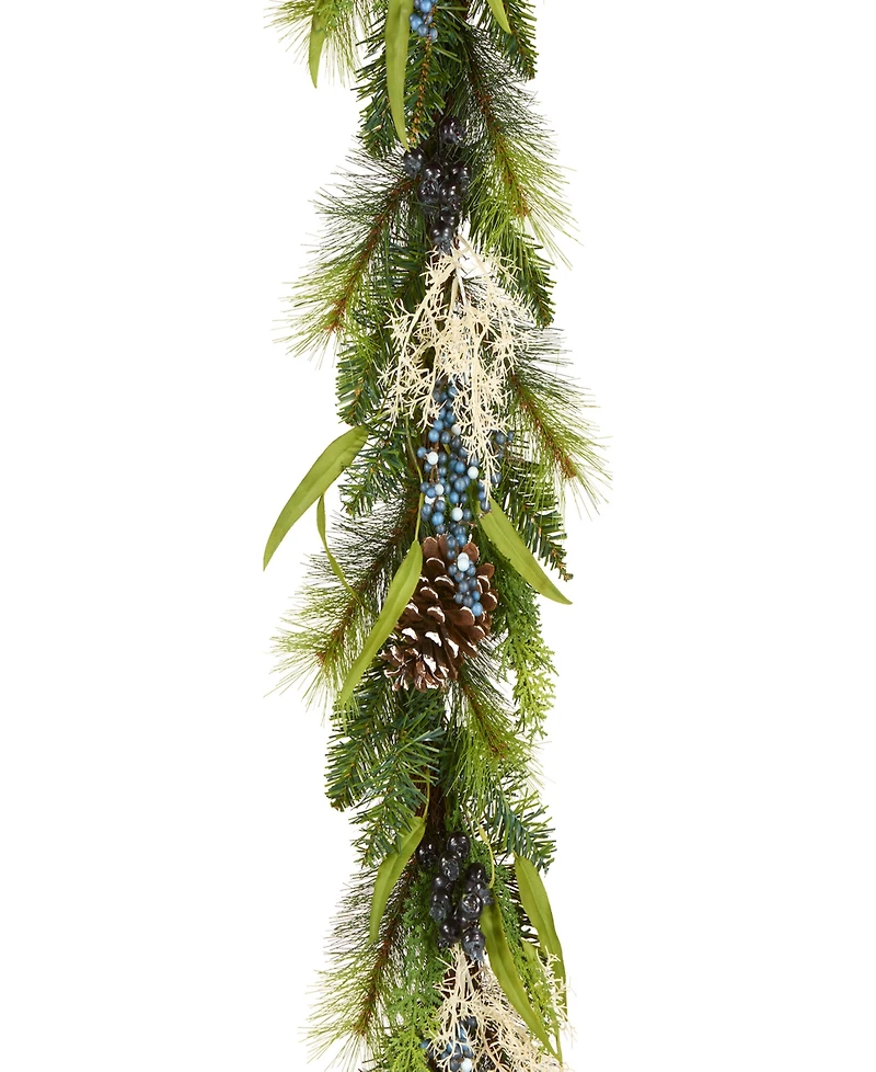 National Tree Company Blueberry Fields Garland, 6 feet.