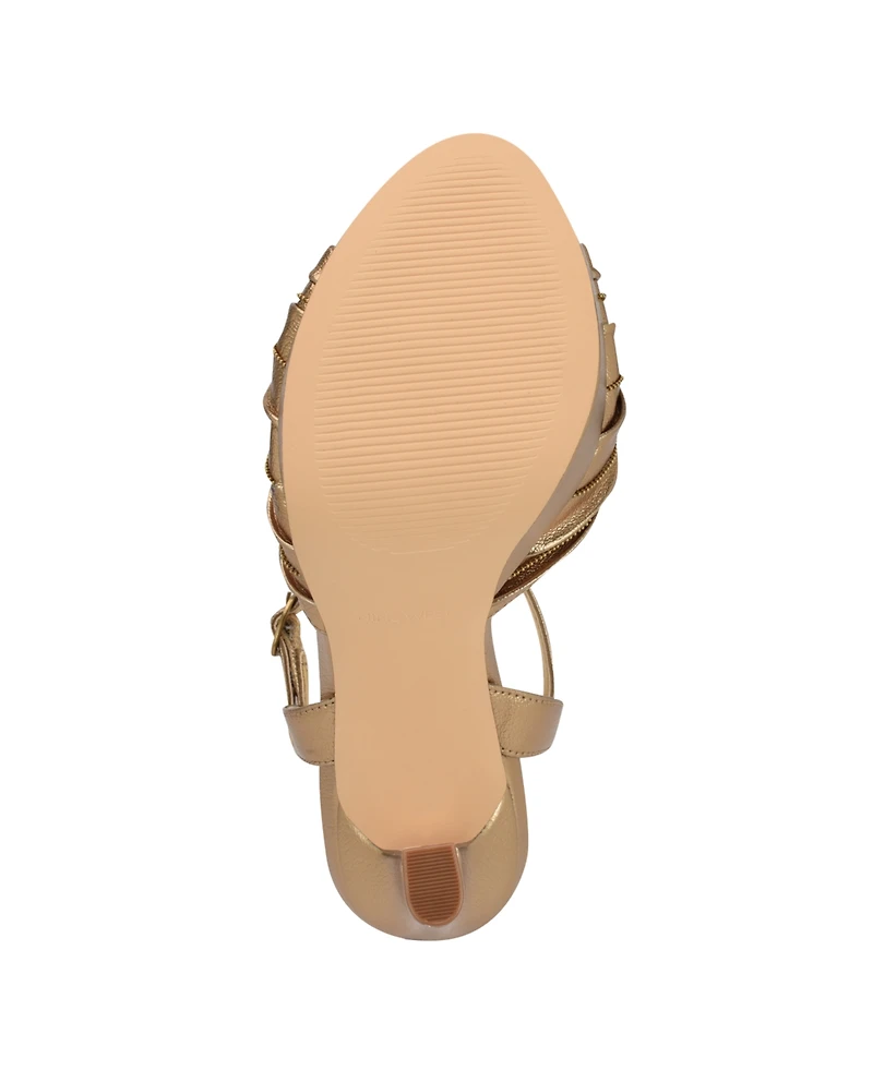 Nine West Women's Winne Knot High Heel Platform Sandals