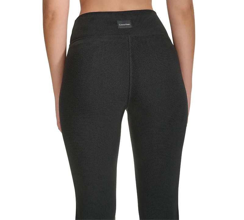 Calvin Klein Performance Women's Tech Waffle-Knit Flare-Leg Pants