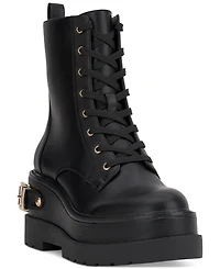 Jessica Simpson Women's Imelda Lace-Up Platform Wedge Combat Booties