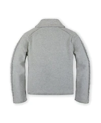 Hope & Henry Girls' Long Sleeve Shawl Collar Cable Sweater Blazer, Toddler