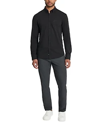 Kenneth Cole Men's Slim-Fit Plain White Performance Long-Sleeve Button-Down Shirt