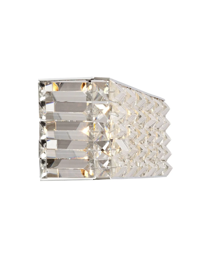 Possini Euro Design Vivienne Modern Wall Light Chrome Silver Metal Hardwired 24.5" Wide Light Bar Fixture Mounted Clear Crystal Accents for Bathroom V