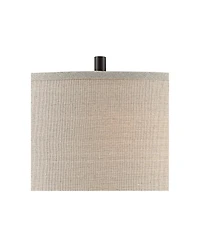 360 Lighting Cody Rustic Farmhouse Table Lamps 26" High Set of 2 Hammered Oiled Bronze Oatmeal Linen Drum Shade for Bedroom Living Room Bedside H