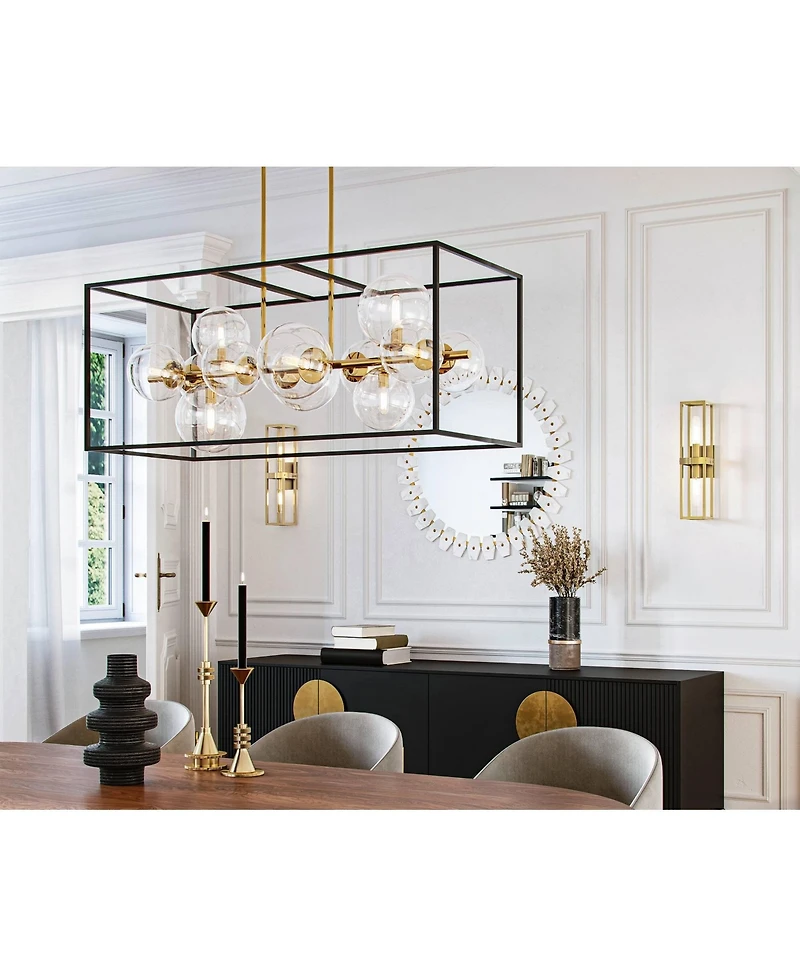 Possini Euro Design Modern Wall Light Sconce Warm Brass Hardwired 18 3/4" High 2-Light Fixture Open Frame Bedroom Bathroom Hallway