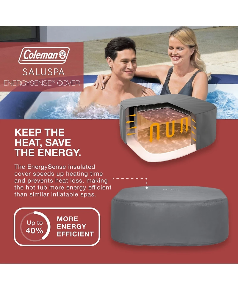 Bestway Coleman Hawaii AirJet Inflatable Hot Tub with EnergySense Cover, Blue