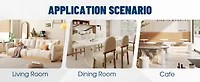 Luxury Brown Fabric Dining Chairs (Set of 6) Black Legs