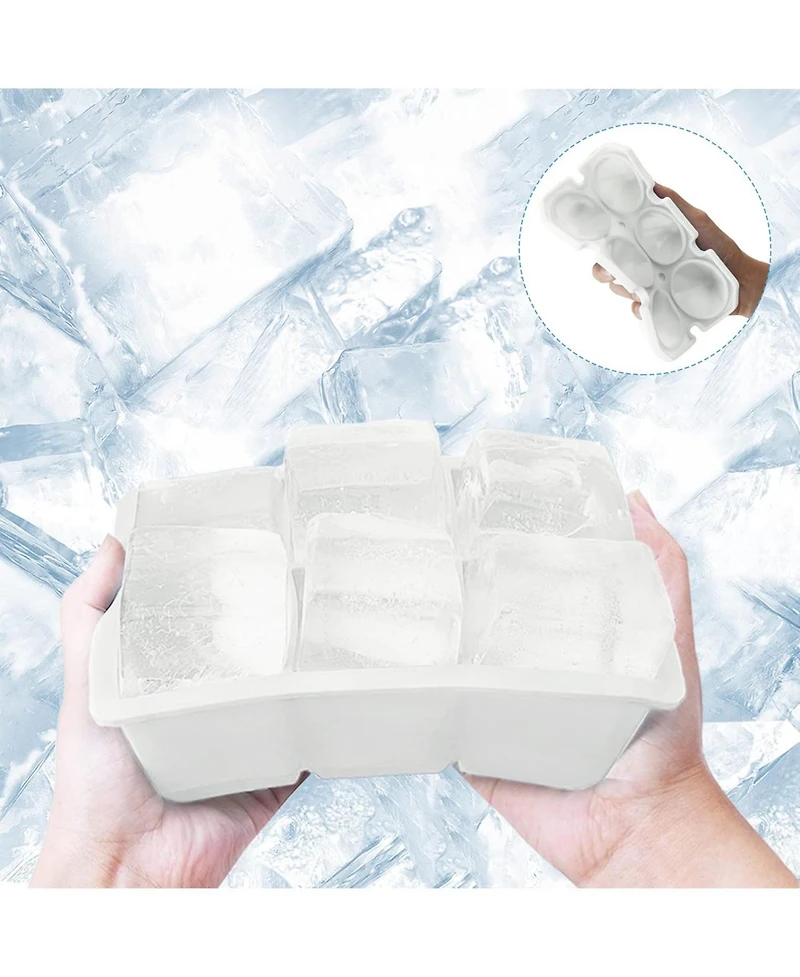 Cowin Large Ice Cube Tray Silicone Mold Food Grade 3 Pack