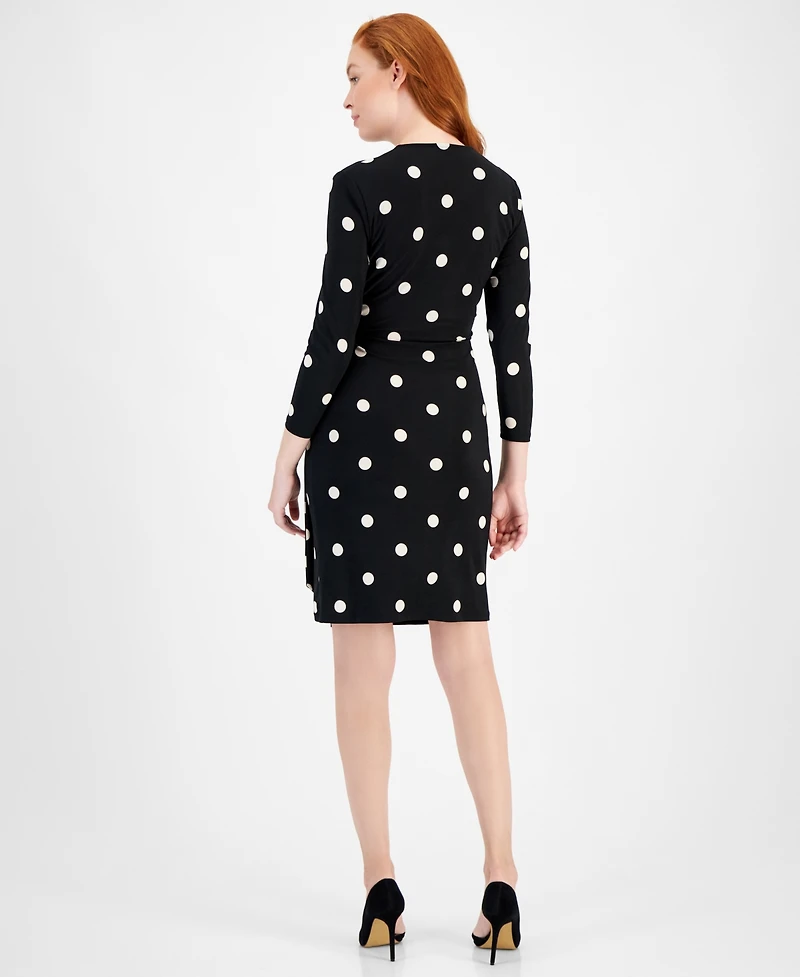 Anne Klein Petite Classic 3/4-Sleeve Wrap Dress