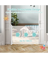 Sugift 33 Inch Tall Retractable Mesh Safety Gate for Indoor and Outdoor Use