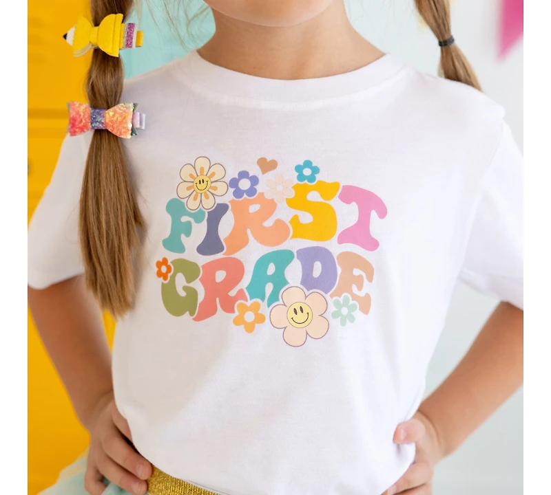 Sweet Wink Little and Big Girls First Grade Retro Short Sleeve T-Shirt