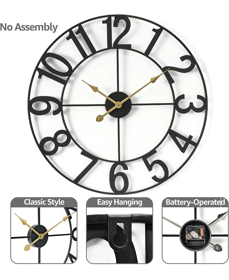 Sorbus Large Wall Clock for Living Room Decor