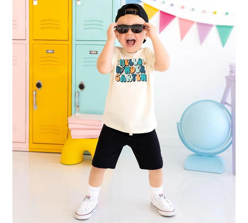 Sweet Wink Little and Big Boys Hello Kindergarten Short Sleeve T-Shirt