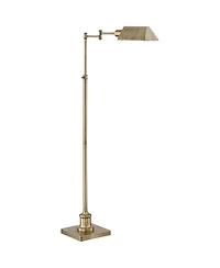 Regency Hill Jenson Traditional Pharmacy Swing Arm Floor Lamp 54" Tall Adjustable Aged Brass Metal Shade for Living Room Reading Bedroom Office