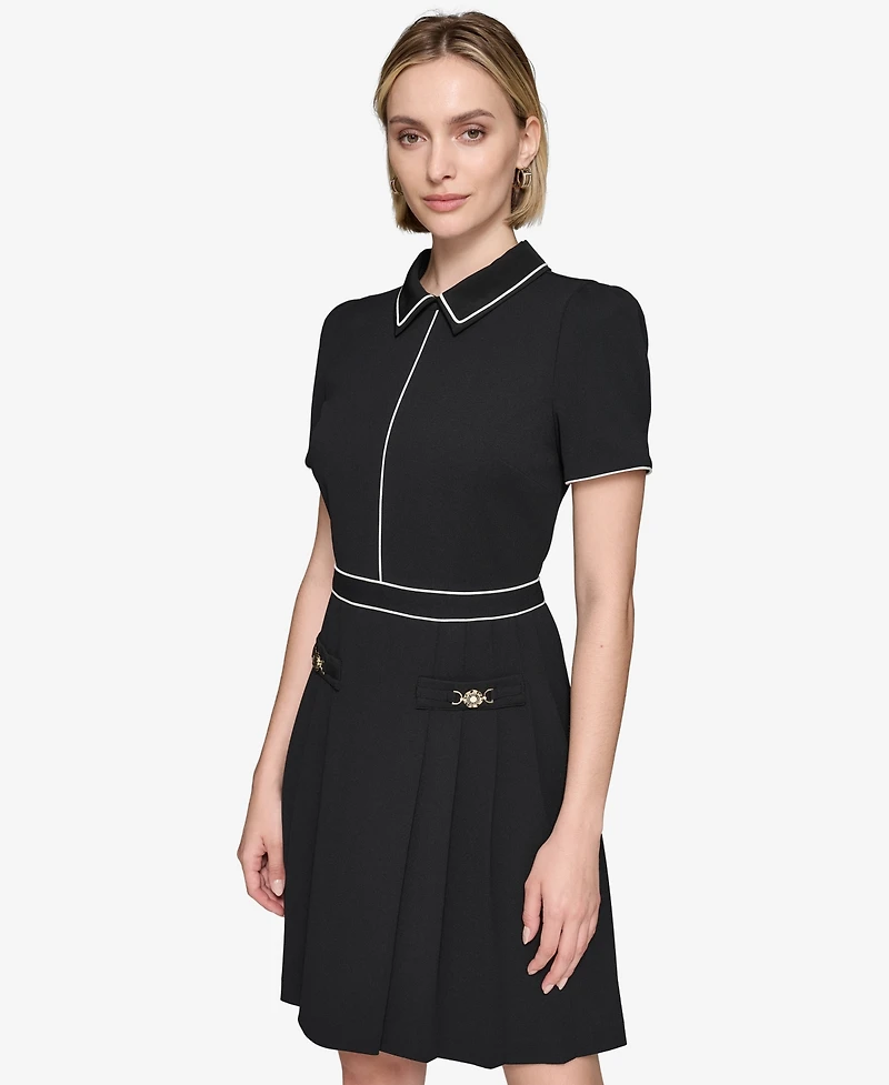 Karl Lagerfeld Paris Women's Pleated-Skirt Dress