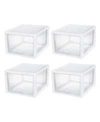 Sterilite 27 Quart Stacking Storage Drawer, Stackable Plastic Bin Drawer, 4 Pack