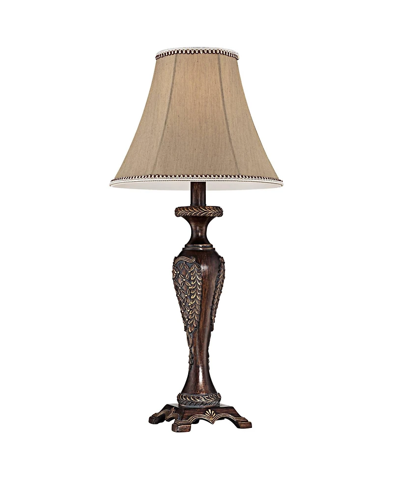Regency Hill Hanna Traditional Accent Table Lamp 23 1/2" High Dark Bronze Candlestick Floral Bell Shade for Bedroom Living Room Bedside Office Fa
