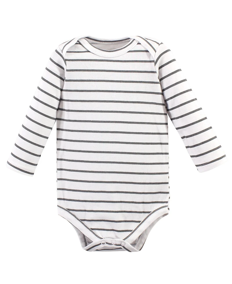 Hudson Baby Boys Cotton Long-Sleeve Bodysuits 5pk
