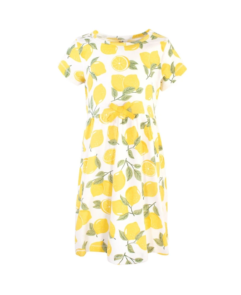 Touched by Nature Big Girls Natural Cotton Dresses Featuring Both Short and Long Sleeves