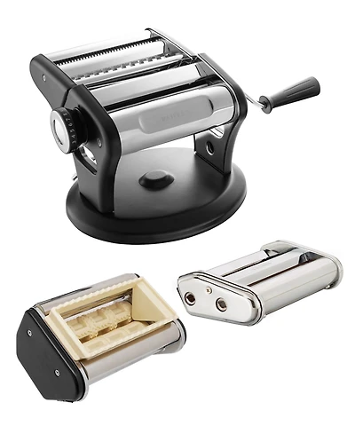 Fante's 4 Pc Pasta Machine with Spaghetti/Fettuccine, Ravioli and Lasagna Attachments