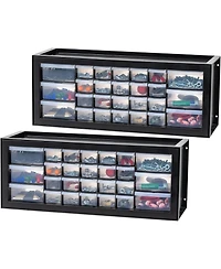 Iris Usa 2 Pack 26 Drawer Parts Cabinet Teacher Toolbox Organizer for Classroom, Screw, Hardware Storage Organizer, Small Parts, Black