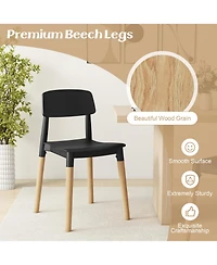 Modern Dining Side Chairs Set of 4 with Ergonomic Backrest for Room