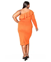 L I V D Plus Val Ruffled Bodycon Dress