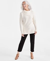 Style & Co Petite Envelope-Neck Side-Slit Tunic Sweater, Created for Macy's